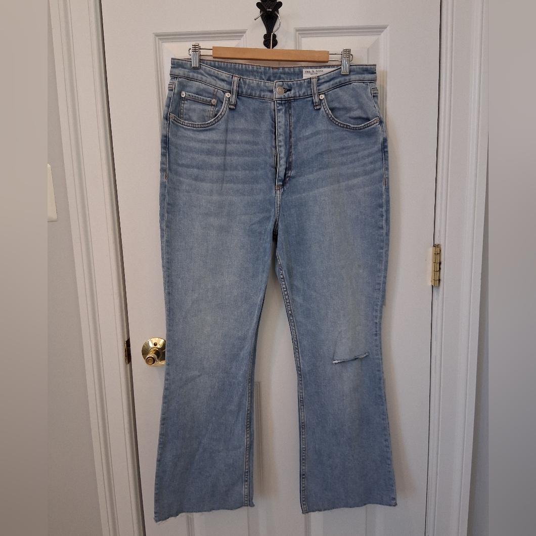 Rag & Bone Casey High Rise Ankle Flare Light Blue Denim Jeans